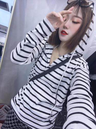 条纹帽衫，女装，DD+(4F)