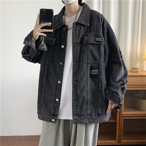 牛仔外套男2023秋季潮牌宽松情侣休闲中性风工装夹克JK0125-P70图片