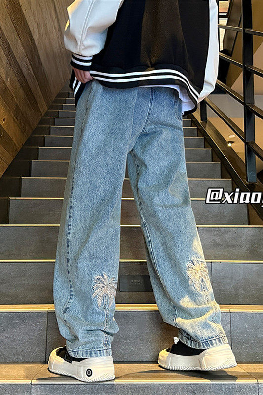 XZ616秋季新款复古设计感刺绣牛仔长裤TY981P55控68,男装牛仔裤,星座512A（原616）