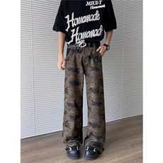 迷彩休闲裤男女韩版潮流高街帅气直筒2026夏季ins长裤K6214-P61，男装休闲裤，星座412-2