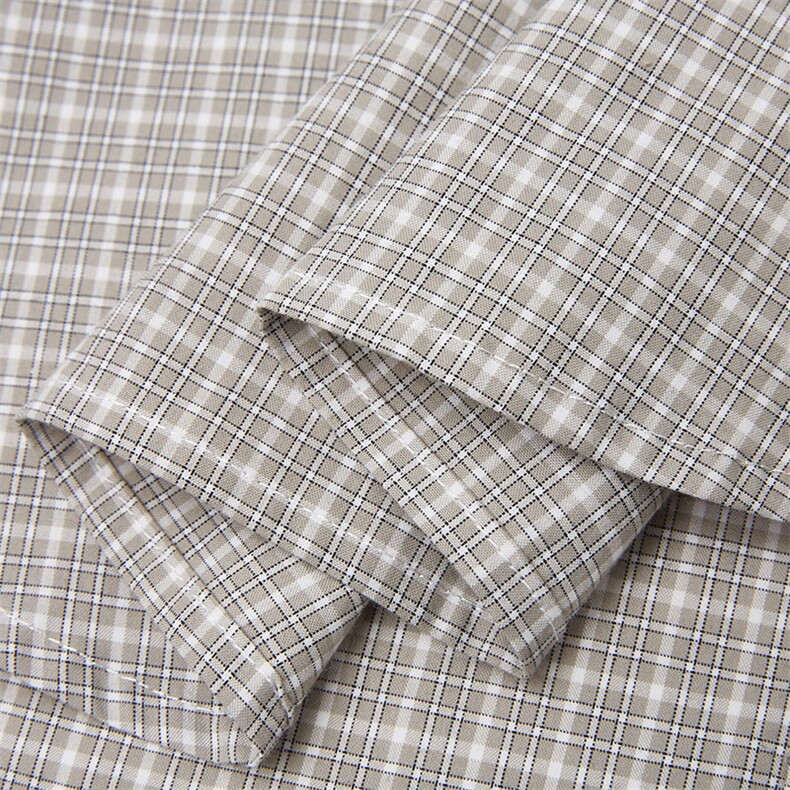 美式潮牌高街复古细格子日系肌理感长袖衬衫外套男女休闲宽松衬衣,男装衬衫,电商A443