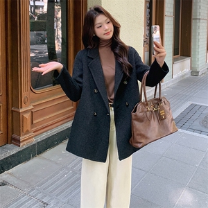 新款女装双面呢大衣 绵羊毛山羊绒 显瘦百搭 气质优雅图片