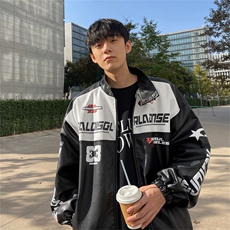 主推美式复古拼接pu机车服情侣加厚皮衣夹克棉衣外套PY6625-P90，男装夹克，星座307A