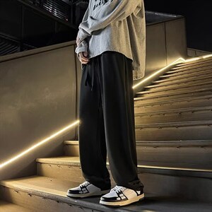 西裤夏季高街vibe宽松直筒休闲裤日系复古垂感阔腿裤男 K4351-P30图片