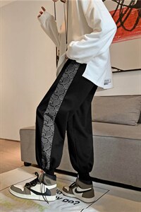 男休闲春秋新韩版潮流百搭束脚裤运动裤子青年宽松A161-G229-P35图片