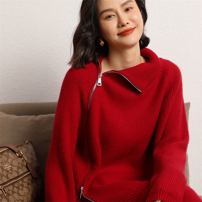 2024年秋季时尚潮流简约气质百搭套头长袖显瘦羊绒衫女,女装羊绒衫,五色羊羊绒