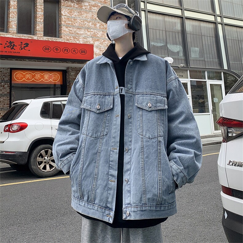 A841-P55秋季ins潮牌百搭翻领牛仔外套男复古工装休闲夹克上衣,男装夹克,星座512-6