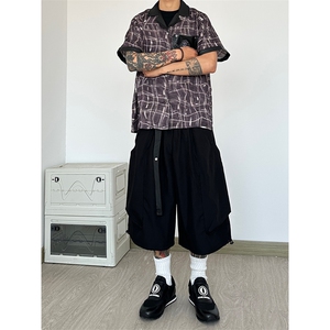 港风七分裤多口袋休闲裤短裤工装裤A014-DY25265-P50控68图片