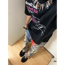 【有货】数码印花牛仔裤男款美式高街直筒裤子N0097CC-特P72，男装牛仔裤，星座1007（原301D）