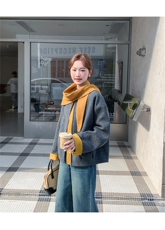 宽松毛呢外套女冬小个子休闲韩系高级感双面羊毛大衣，女装双面呢大衣，2C187