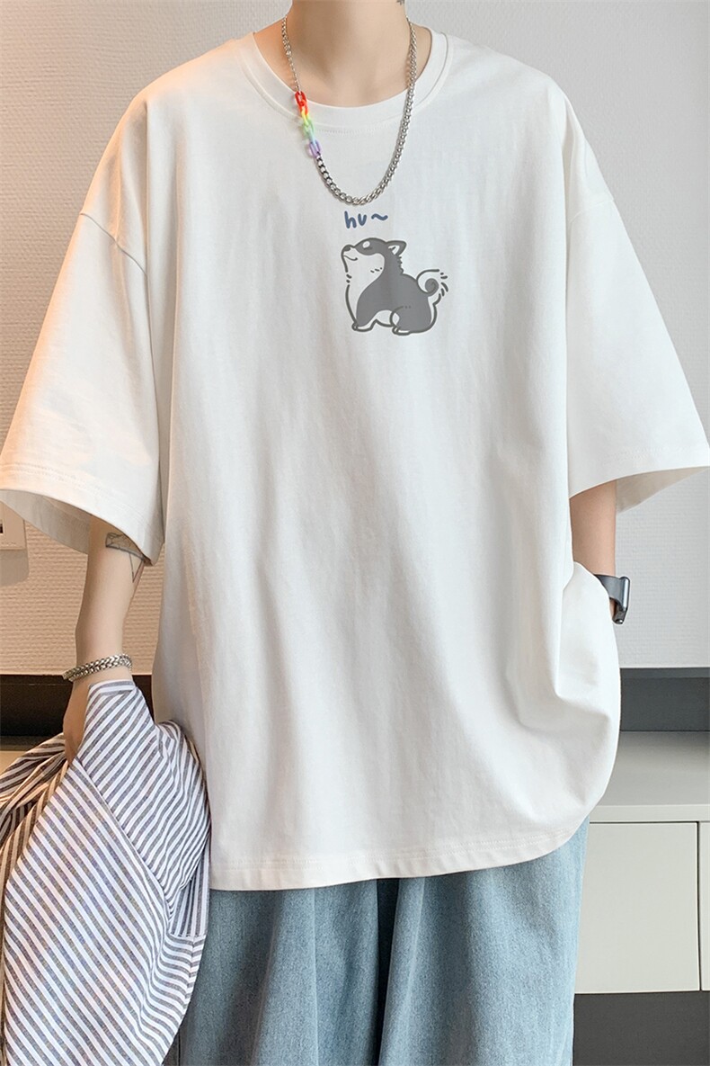 已注册/夏季内景日系卡通印花短袖T恤男潮宽松打底衫DT00130/P25,男装T恤,电商B316