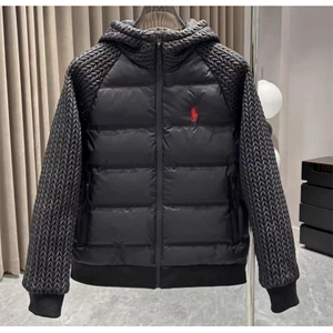 (网图)连帽刺绣棉服保暖时尚拼接轻奢黑色棉袄313B-WH01棉服-P110图片