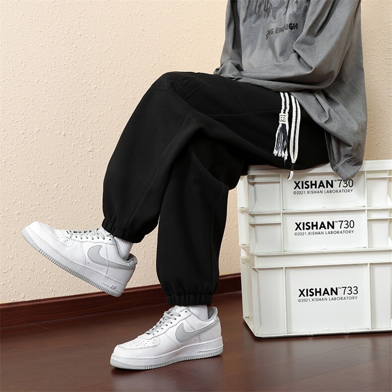 主推M-8XL 秋季新款大码束脚潮流休闲卫裤 109-K609-P40图片