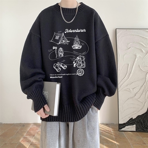 半高领毛衣男士大码针织衫男毛线衣男M18336-P45加绒款-P65