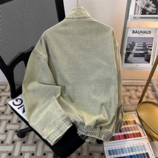 牛仔外套男美式宽松休闲立领夹克港风时尚潮牌上衣服JK0893-P75，男装工装外套，星座308B-2