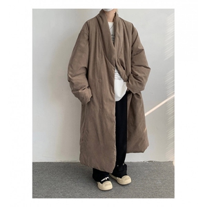 MH03-P145 韩系慵懒风长款绒面棉服加厚保暖棉衣外套男图片