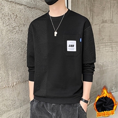 M-8XL秋季加绒加厚胖子拼接圆领卫衣男，男装卫衣，星座209
