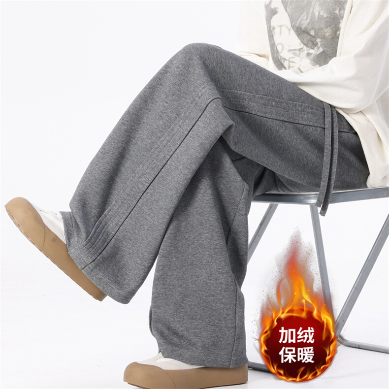 秋冬加绒休闲裤男宽松直筒裤弯刀裤K274-P45加绒P55控78加绒控88,男装卫衣,星座209-2
