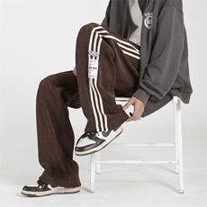 冬季欧棉绒加绒加厚条纹休闲裤M~5XLXZ604-KG50-P65控78，男装卫衣，星座604
