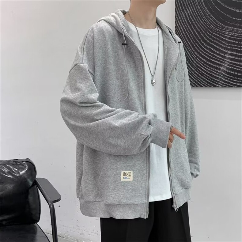 港风日系复古连帽开衫卫衣男生 GY51 P32图片