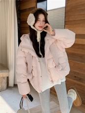 好卖现货白鸭绒新款泡芙羽绒服2025冬季温柔风加厚羽绒面包服女，女装羽绒服，苗苗