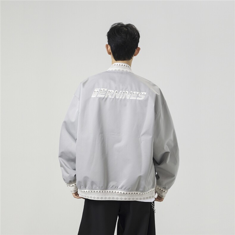 定制螺纹字母刺绣无影墙模特夹克男:100%聚酯纤维JK77944P85控138,男装夹克,星座226-1