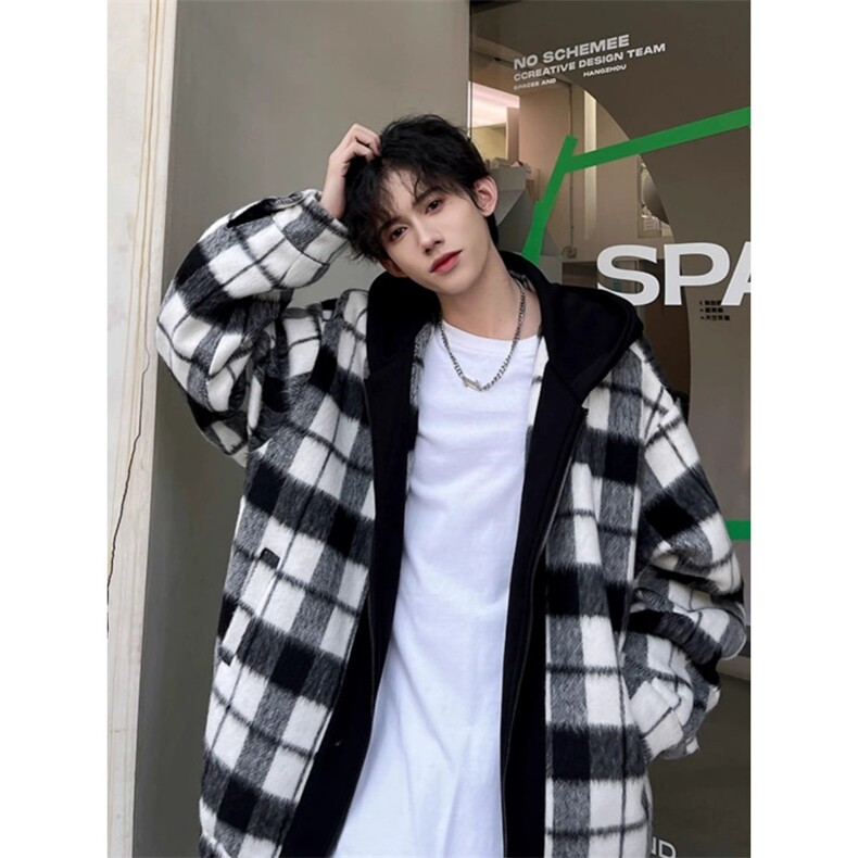 J9916-P78美式潮流韩版宽松时尚情侣款连帽外套图片