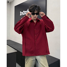 CS1159-特P33控58秋季潮流大码拼接高级感痞帅衬衫宽松外套男，男装衬衫，电商A059