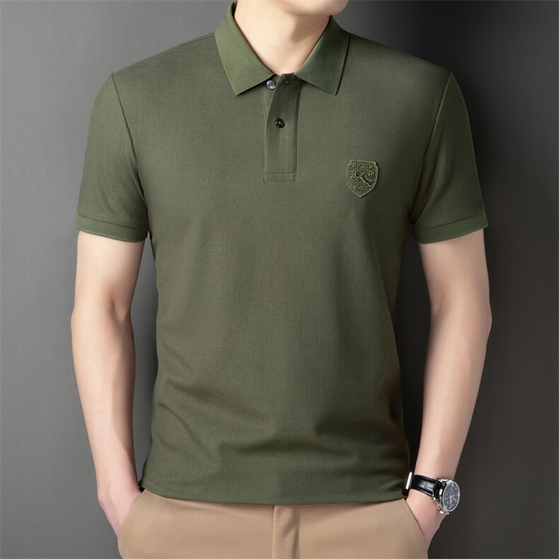 2024纯棉休闲款Polo衫男短袖夏季青年百搭T恤男上衣HP7740-P55,男装Polo衫,星座1105-3