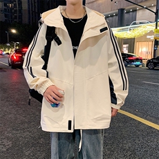 港风可二开中性风宽松夹克撞色拼接防水冲锋衣外套MYJ24-7832-P75，男装夹克，星座717