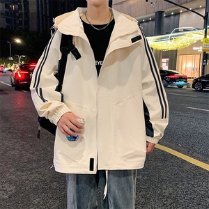 港风可二开中性风宽松夹克撞色拼接防水冲锋衣外套MYJ24-7832-P75图片