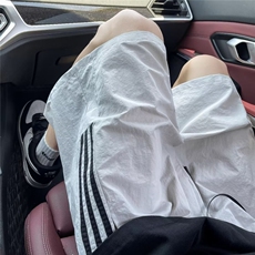 短裤男夏季宽松阔腿裤侧条纹五分裤直筒休闲裤子DK9050，男装牛仔裤，星座1116A-1（原606A）