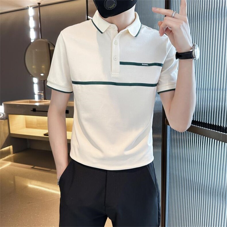 2026夏季织带设计短袖T恤翻领Polo衫半袖高级感上衣T0240-P48,男装T恤,电商D342