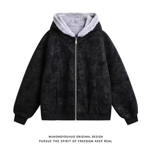 (网图)连帽座山雕PU皮棉衣外套美式潮牌情侣外套 313B-PM01-P85图片