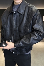 大货加绒加厚宽松潮牌美式飞行员男装皮衣外套C317-J331-P185，男装皮衣，电商C317