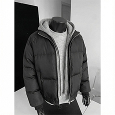 现货高品质重磅工艺美式高街假两件PU皮棉衣男女加厚棉服外套，男装棉衣，电商A486