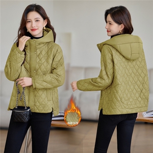 现货纯色短款棉衣棉服女图片