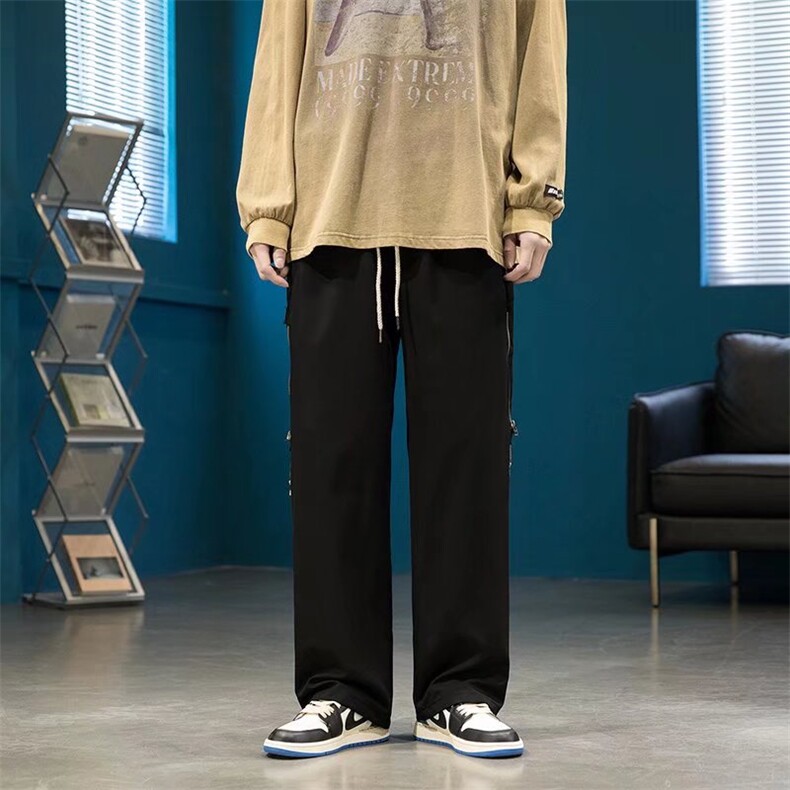 欧美高街vibe裤子男设计感小众美式hiphop侧边三拉链RK308P45,男装休闲裤,星座1116-2