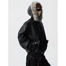 706-LK3145-P148特P现货冬季男连帽座山雕毛加厚领棉服外套，男装棉衣，星座706