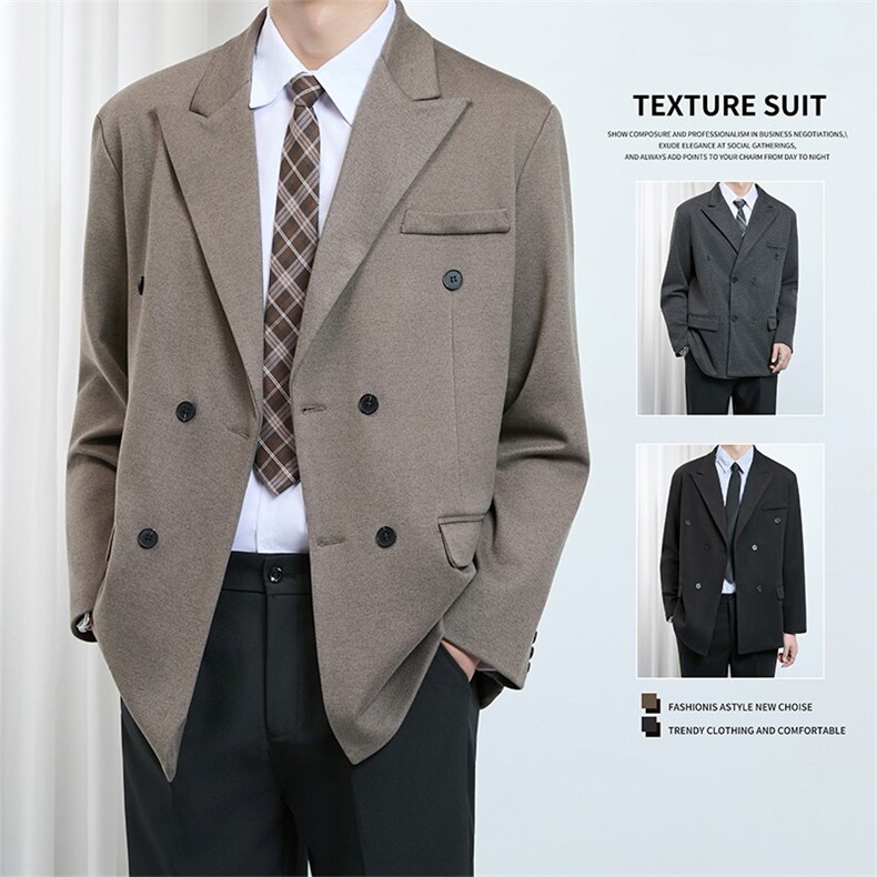 男西装外套毛呢双排扣西服正装新郎结婚礼服大码S-5XLJAK26P77，男装西服套装，星座1013-1