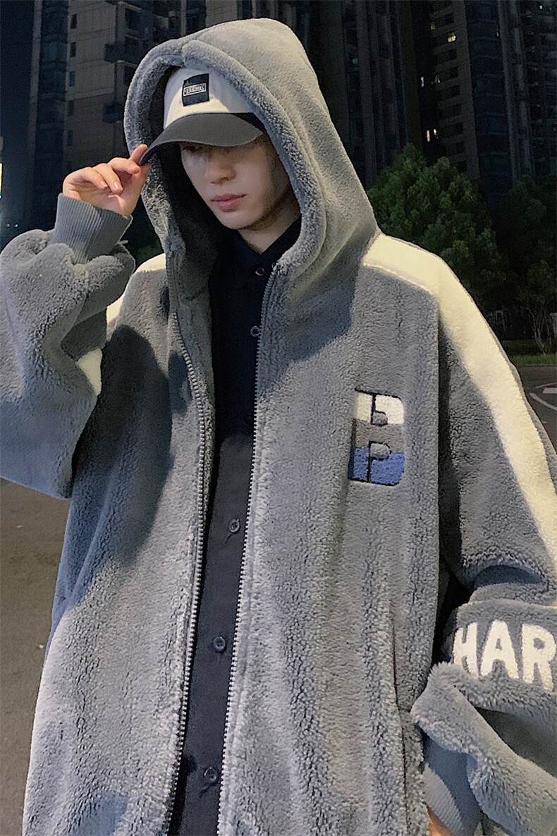 冬装加绒加厚休闲棉衣毛巾绣羊羔绒连帽外套男女919-P110控价158,男装棉衣,电商A441-1