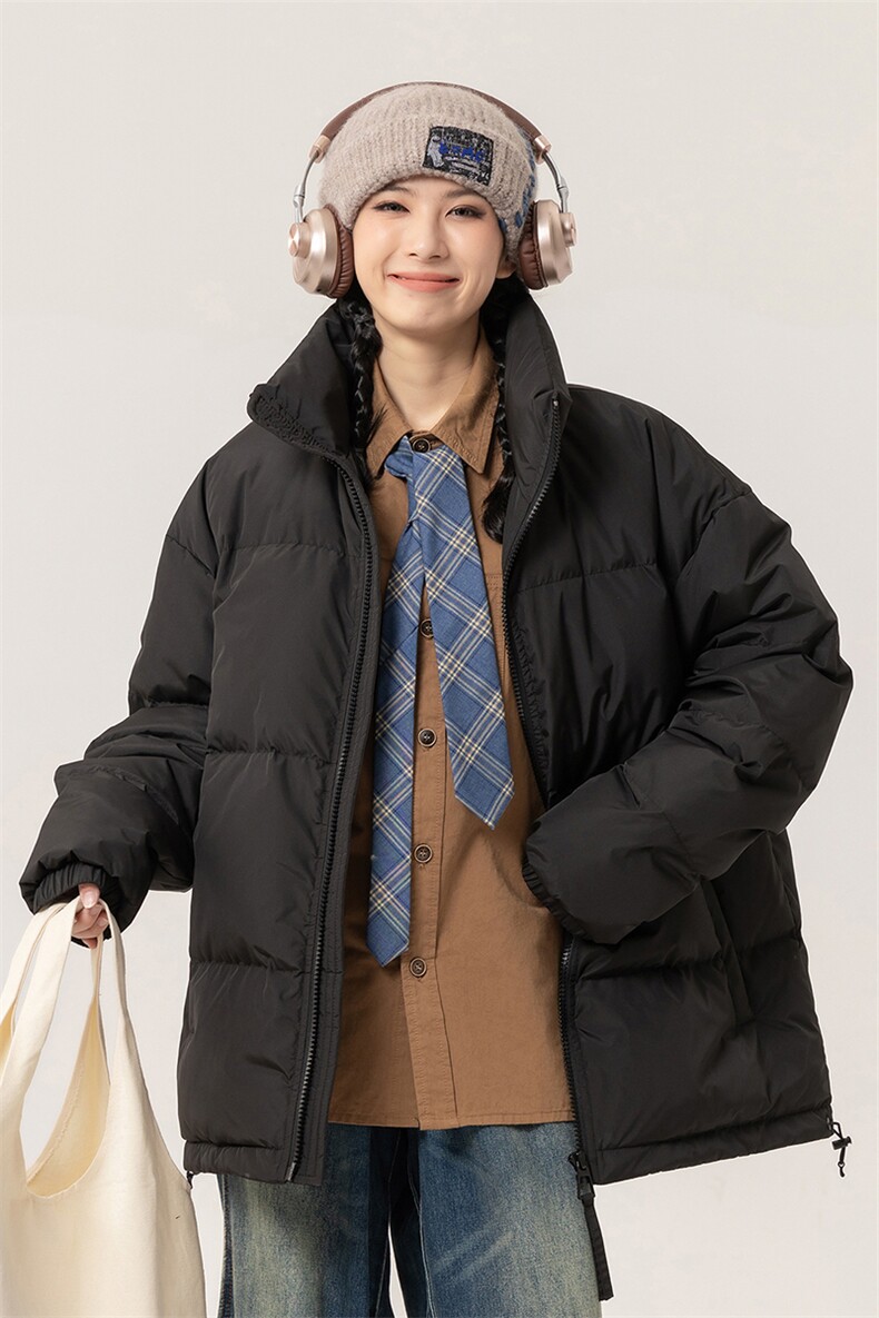 新标白鸭绒简约休闲立领外套纯色潮流加厚羽绒服ESY0215-P150,男装羽绒服,电商B306