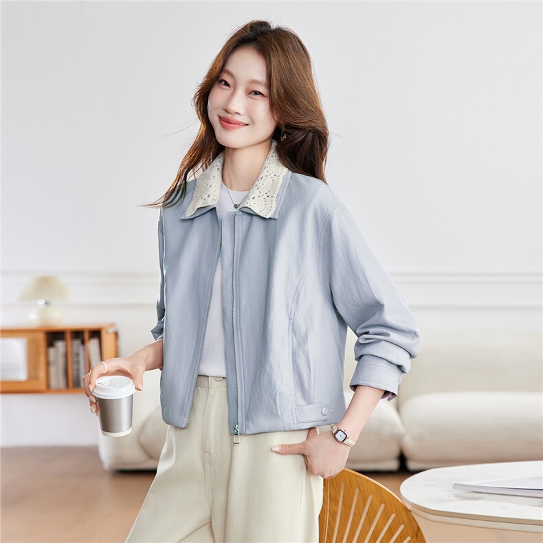 现货！2026春装新款休闲外套女皮衣女,女装短外套,慕咨