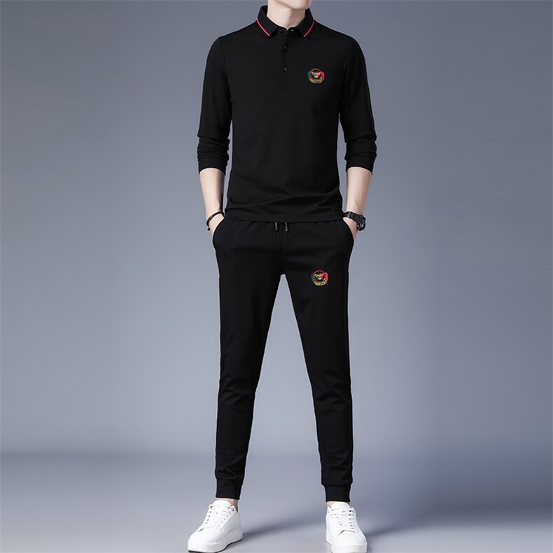 ANT8038钱塘2020-3秋季时尚修身男士套装休闲运动两件套货稳P117，男装休闲套装，钱塘207-3