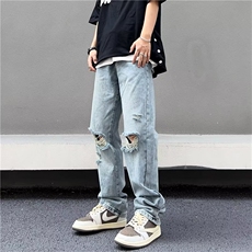 简约新款气质文艺青春流行时尚潮流牛仔裤长裤男哈伦裤TK1643-P43，男装牛仔裤，星座1109-3