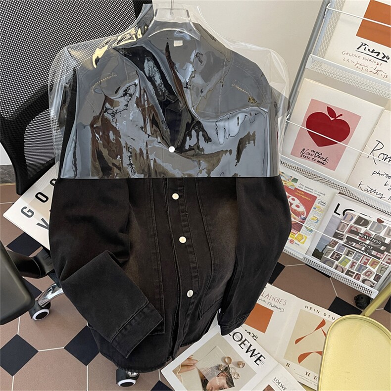 春秋季新款美式高街日系工装夹克潮牌复古宽松休闲牛仔外套,男装夹克,星座410-6（原星座1304-1）