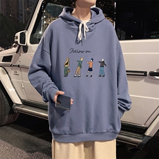 WY2043-P35加绒款-P40纯棉连帽卫衣男大码运动帽衫宽松薄外套男，男装卫衣，电商A040