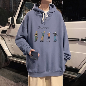 WY2043-P35 加绒款-P40 纯棉连帽卫衣男大码运动帽衫宽松薄外套男图片
