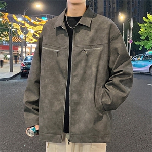 男士皮衣帅气机车飞行夹克美式扎染户外机能外套图片