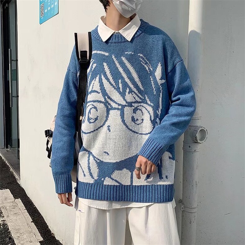 卡通印花卫衣男春秋ins潮流港风情侣套头圆领M2P40,男装针织衫/毛衣,星座1116-2
